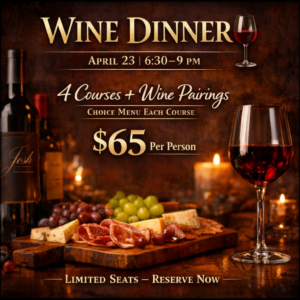 an intimate wine dinner at Pudge's Pub in gloucester city new jersey